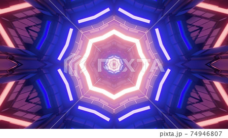 3D illustration of neon illumination in cyberspace as abstract background 3D illustration of neon illumination in cyberspace as abstract background 74946807