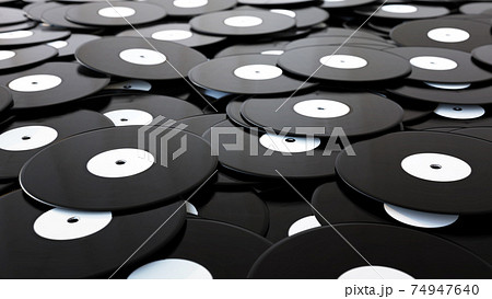 大量のLPレコード。3Dレンダリング 74947640