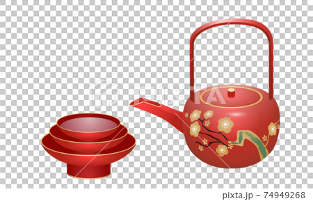 赤いお屠蘇のベクターイラスト 74949268