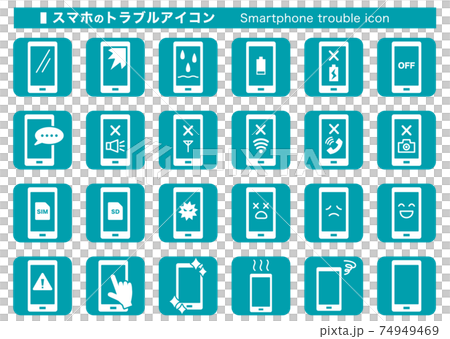 Smartphone trouble / repair / malfunction icon pictogram 74949469