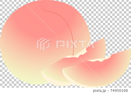 おいしそうな桃のイラストのイラスト素材