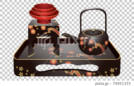 黒いお屠蘇のベクターイラスト 黒いお屠蘇のベクターイラスト 74951355