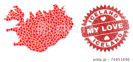 My Love Watermark Badge and Iceland Map Lovely Heart Mosaic My Love Watermark Badge and Iceland Map Lovely Heart Mosaic 74951696