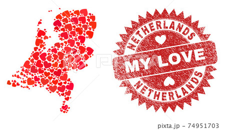 My Love Rubber Stamp and Netherlands Map Heart Mosaic My Love Rubber Stamp and Netherlands Map Heart Mosaic 74951703
