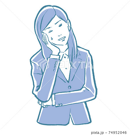 若い女性ビジネスマンの上半身イラスト ポップでコミカルな絵柄 のイラスト素材