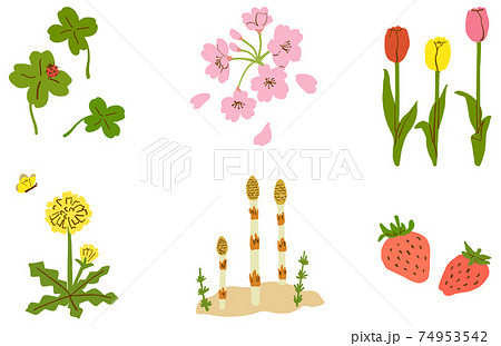 春の風物詩 イラスト セットのイラスト素材