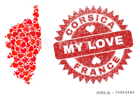 My Love Watermark Stamp Seal and Corsica Map Lovely Heart Mosaic My Love Watermark Stamp Seal and Corsica Map Lovely Heart Mosaic 74954494