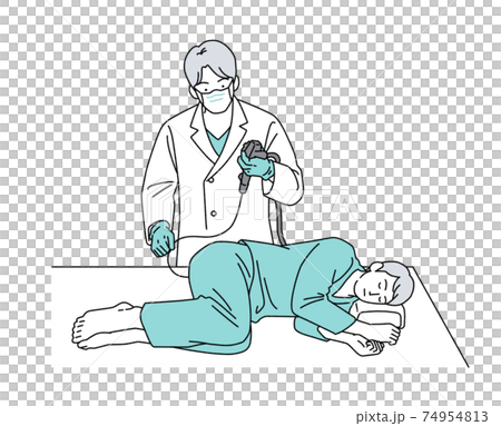 人物イラスト 大腸内視鏡検査 男 シンプル 74954813