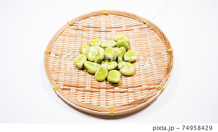 そら豆　白背景 74958429