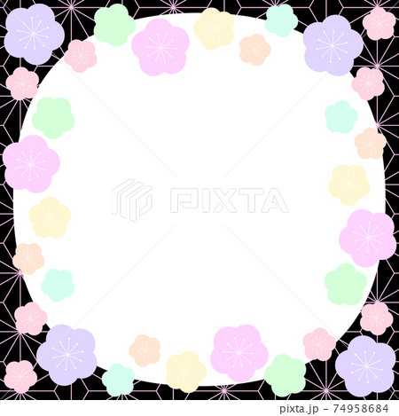 ひな祭りのフレーム 正方形 麻模様 ひな祭りのフレーム 正方形 麻模様 74958684