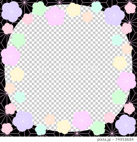 ひな祭りのフレーム 正方形 麻模様 ひな祭りのフレーム 正方形 麻模様 74958684