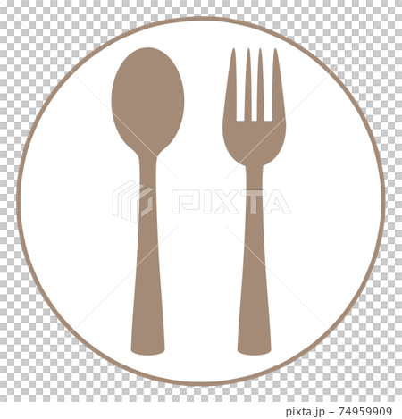 Spoon and fork stamp 74959909