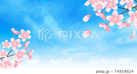 桜 春 風景 背景のイラスト素材