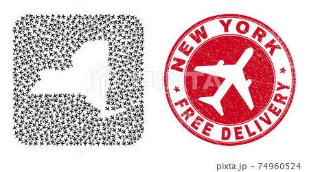 Free Delivery Scratched Stamp Seal and New York State Map Air Force Hole Mosaic Free Delivery Scratched Stamp Seal and New York State Map Air Force Hole Mosaic 74960524