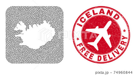 Free Delivery Rubber Seal and Iceland Map Aircraft Inverted Mosaic 74960844
