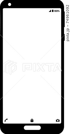 スマートフォン シルエット アイコン付き のイラスト素材