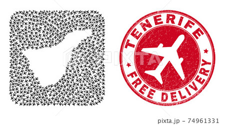 Free Delivery Scratched Seal and Tenerife Map Aircraft Subtracted Mosaic Free Delivery Scratched Seal and Tenerife Map Aircraft Subtracted Mosaic 74961331