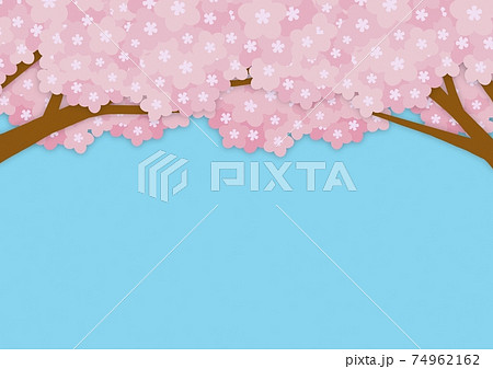 紙工作風な桜の木の背景 No 01のイラスト素材