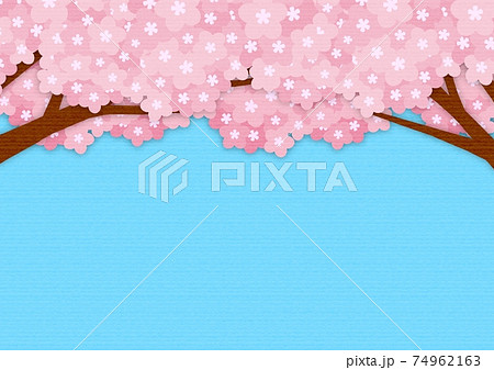紙工作風な桜の木の背景 No 02のイラスト素材