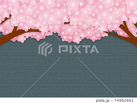 紙工作風な夜桜の背景 no.02 紙工作風な夜桜の背景 no.02 74962601