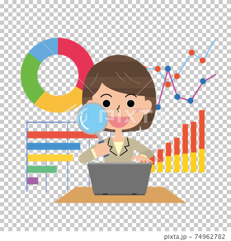 データ分析をする女性 74962782