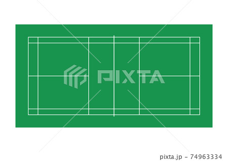 バドミントンコートのイラスト素材