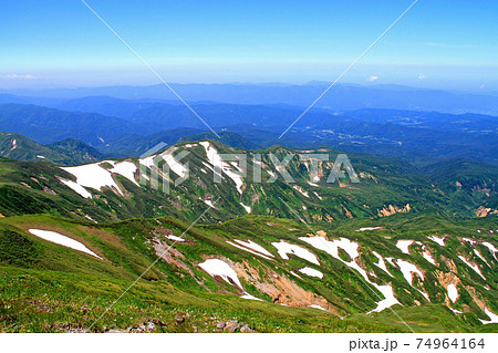 日本百名山　　夏の月山　残雪 74964164