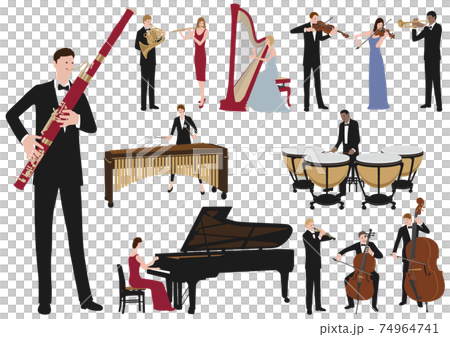 Musician's flat illustration set 74964741