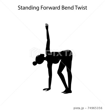 Flexible girl twisting body at chair twist pose during yoga training in  studio. Slim female standing in Parivrtta Utkatasana yoga pose, isolated on  or Stock Photo - Alamy