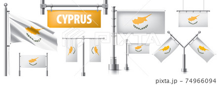 Vector set of the national flag of Cyprus in various creative designs 74966094