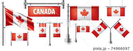 Vector set of the national flag of Canada in various creative designs 74966097