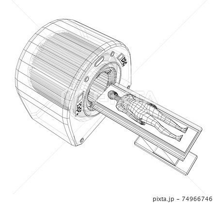 Female Patient Lying on a CT or MRI Scan. Vector Female Patient Lying on a CT or MRI Scan. Vector 74966746