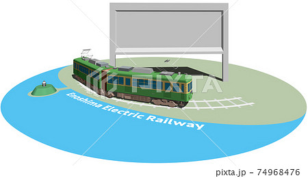 江ノ島電鉄英文のフレームとパネル ベクターイラスト背景透明 江ノ島電鉄英文のフレームとパネル ベクターイラスト背景透明 74968476