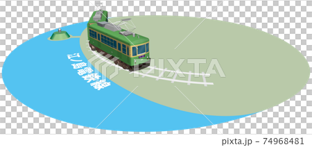 江ノ島電鉄のフレーム ベクターイラスト背景透明 江ノ島電鉄のフレーム ベクターイラスト背景透明 74968481