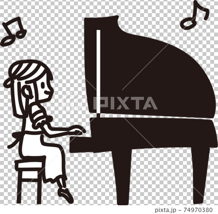 A Simple Monochrome Illustration Of A Girl Stock Illustration