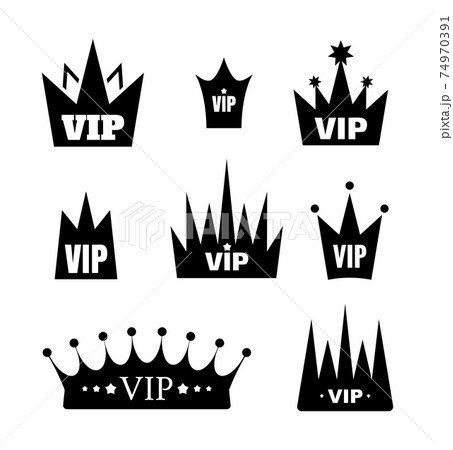 Vip Icons with Crowns, Premium Logo Set, Membership Symbols Vip Icons with Crowns, Premium Logo Set, Membership Symbols 74970391