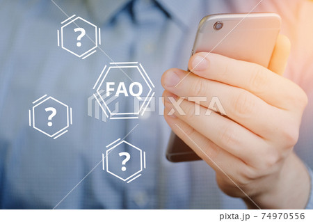 Concept FAQ on the main issues on the topic of using a smartphone 74970556