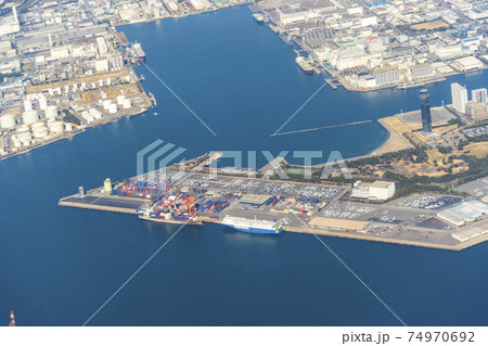 千葉中央ふ頭の空撮 千葉県千葉市 千葉中央ふ頭の空撮 千葉県千葉市 74970692