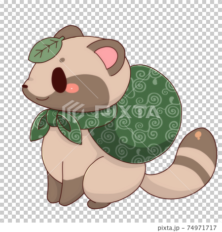 和風たぬき 横顔のイラスト素材