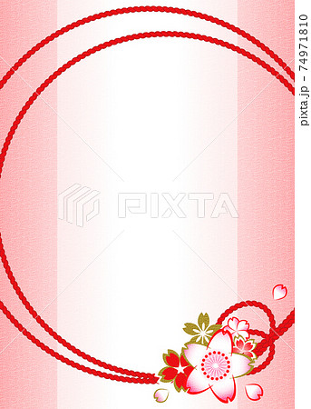 桜の花をモチーフにした友禅柄 コピースペースあり 桜の花をモチーフにした友禅柄 コピースペースあり 74971810