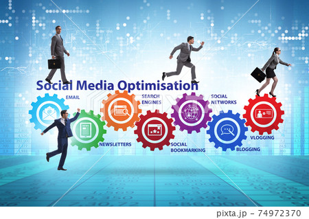 Social media optimisation concept with business people Social media optimisation concept with business people 74972370
