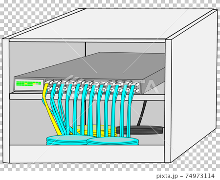 ラックに入っているハブ_rack in HUB ラックに入っているハブ_rack in HUB 74973114
