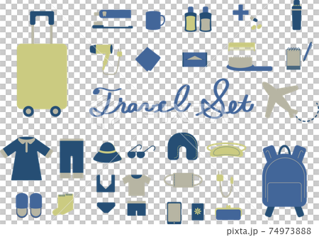 Travel belongings set (winter color without contour line) 74973888
