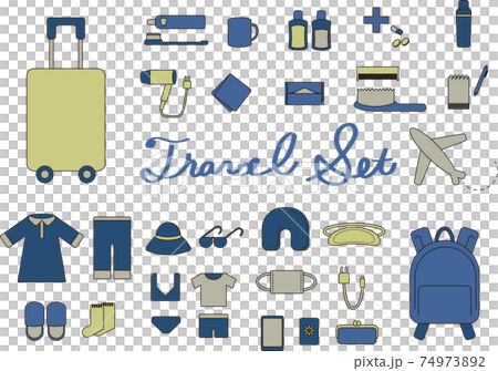 Travel belongings set (winter color with outline) 74973892