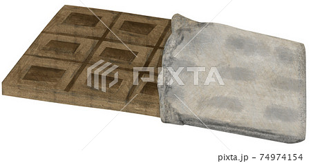 甘いお菓子 板チョコの手描きイラスト 74974154