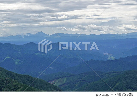 英彦山北岳からの由布岳と鶴見岳 英彦山北岳からの由布岳と鶴見岳 74975909