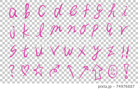 一套粉紅色的數字和小寫字母（粗體） 74976887