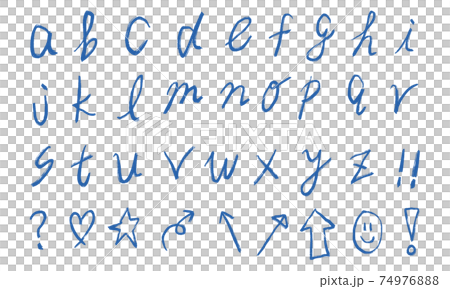 Set of blue numbers and lowercase alphabets (bold) 74976888