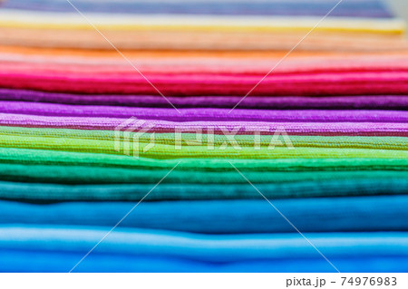 Samples of colored cloth background texture 74976983