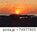 逗子の海岸線の夕焼け 74977855